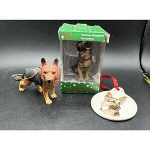 Vintage German Shepherd Dog Christmas Christmas Ornament Lot Of 3 -S1V